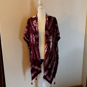 Mudd purple tie dye throw over one size